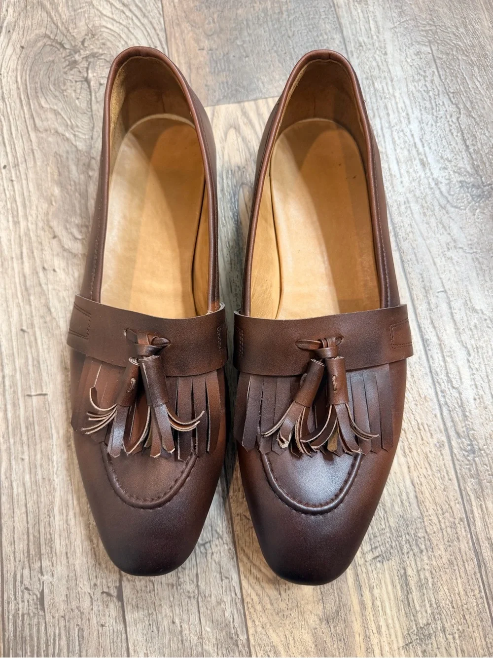 Men's Brown Tassel Kiltie Loafers — Sleek Slip-On Dress Shoes